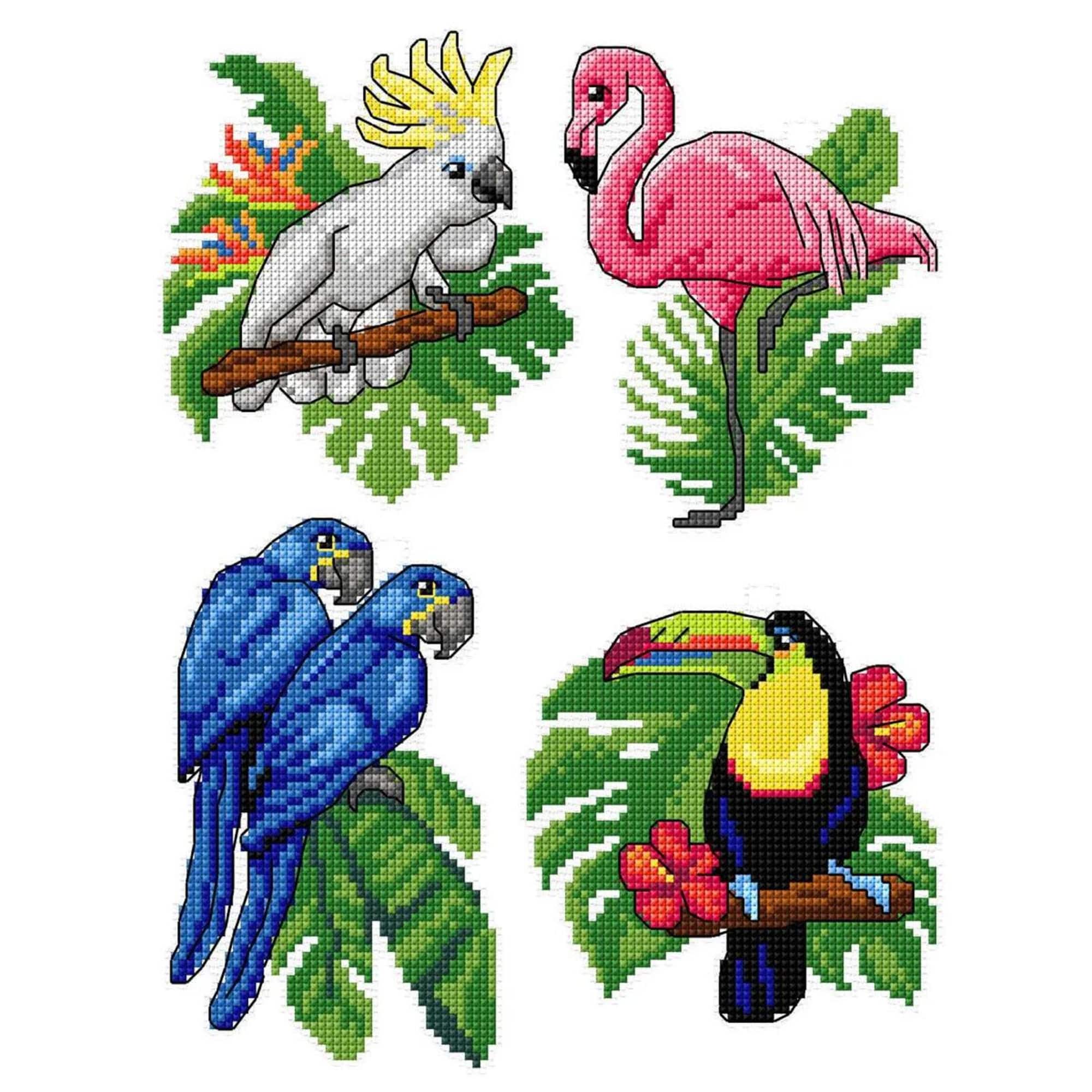 Crafting Spark Exotic Birds Counted Cross Stitch Kit